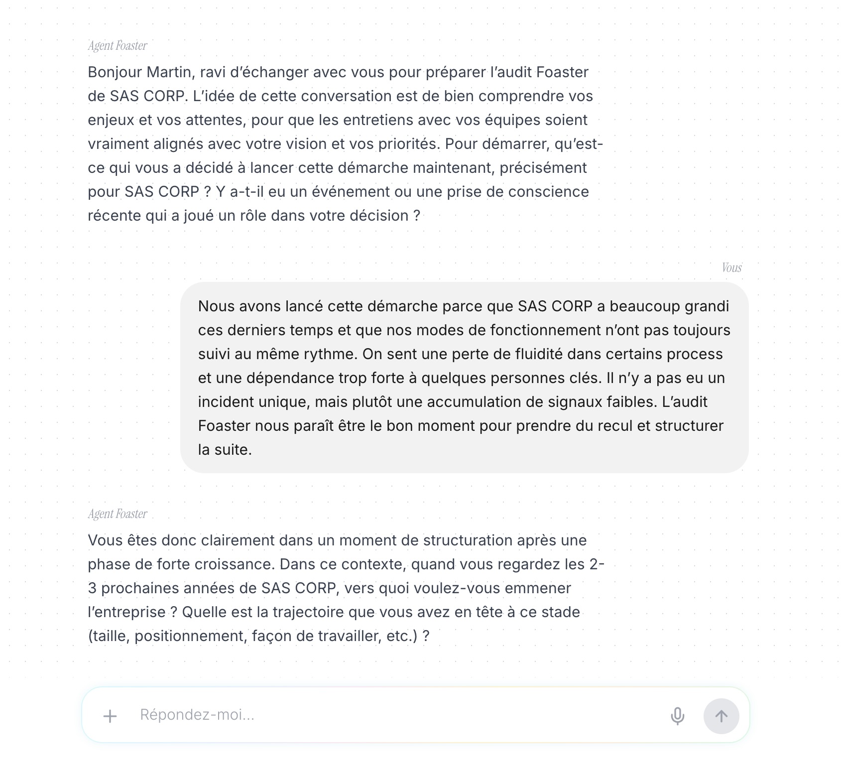 Trois étapes de l'audit Foaster